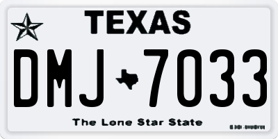 TX license plate DMJ7033