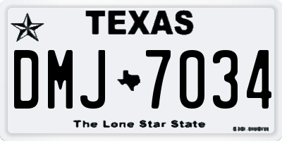 TX license plate DMJ7034