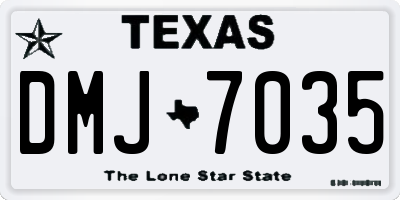 TX license plate DMJ7035