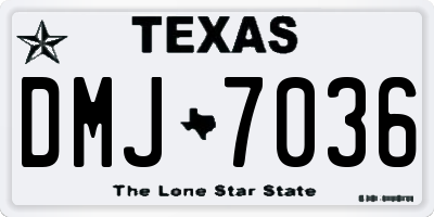 TX license plate DMJ7036