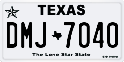 TX license plate DMJ7040