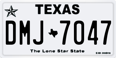 TX license plate DMJ7047