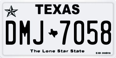TX license plate DMJ7058