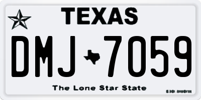TX license plate DMJ7059