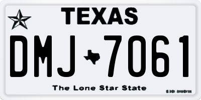 TX license plate DMJ7061