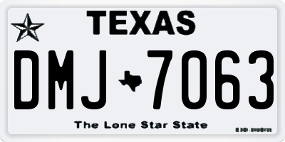 TX license plate DMJ7063