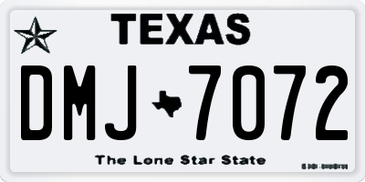 TX license plate DMJ7072