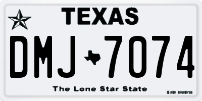 TX license plate DMJ7074