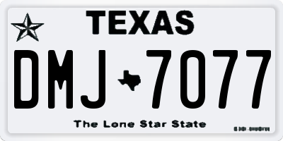 TX license plate DMJ7077