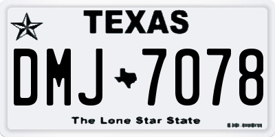 TX license plate DMJ7078