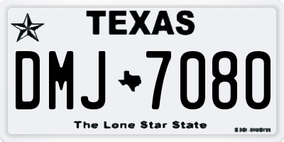 TX license plate DMJ7080