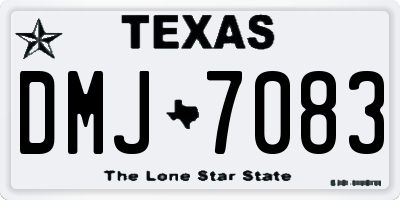 TX license plate DMJ7083