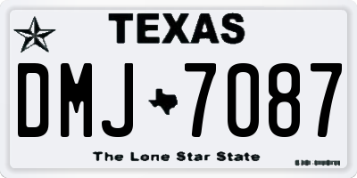 TX license plate DMJ7087
