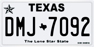 TX license plate DMJ7092