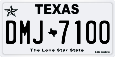 TX license plate DMJ7100