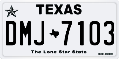 TX license plate DMJ7103