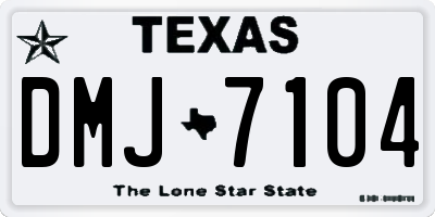 TX license plate DMJ7104