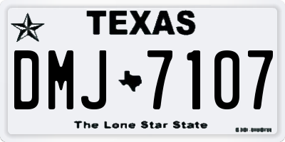TX license plate DMJ7107