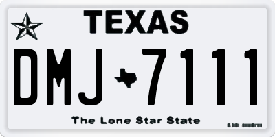 TX license plate DMJ7111