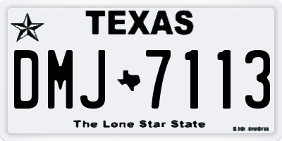 TX license plate DMJ7113