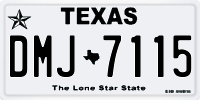 TX license plate DMJ7115