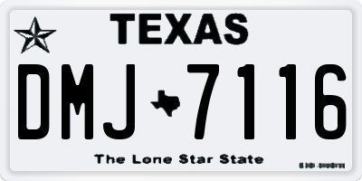 TX license plate DMJ7116