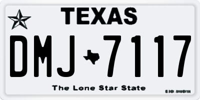 TX license plate DMJ7117