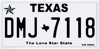 TX license plate DMJ7118