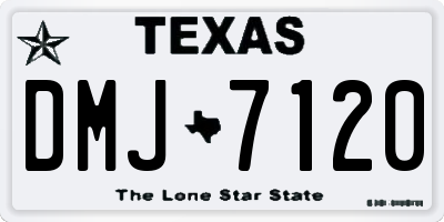 TX license plate DMJ7120