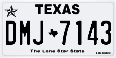 TX license plate DMJ7143