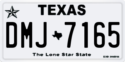 TX license plate DMJ7165