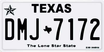 TX license plate DMJ7172