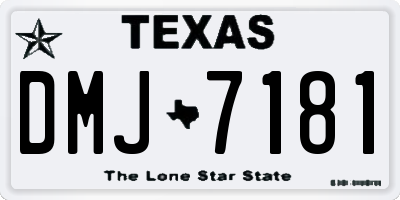 TX license plate DMJ7181