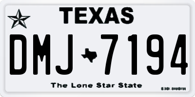TX license plate DMJ7194