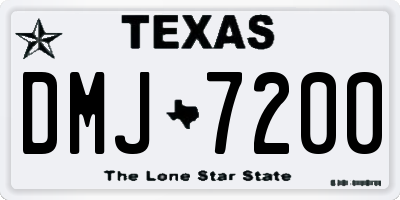 TX license plate DMJ7200