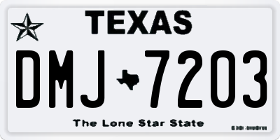 TX license plate DMJ7203