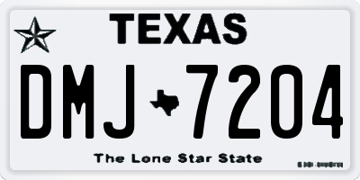 TX license plate DMJ7204