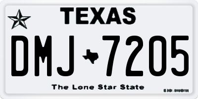 TX license plate DMJ7205