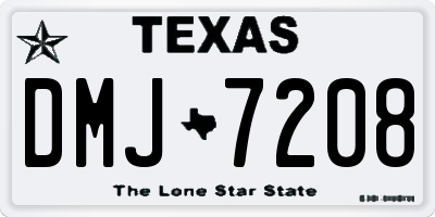 TX license plate DMJ7208