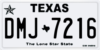 TX license plate DMJ7216