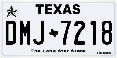 TX license plate DMJ7218