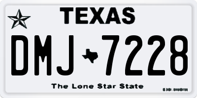 TX license plate DMJ7228