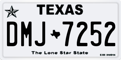 TX license plate DMJ7252
