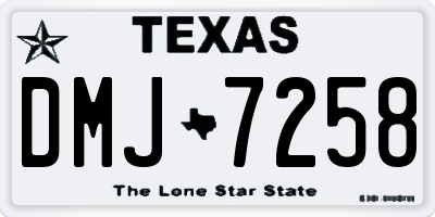 TX license plate DMJ7258