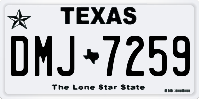TX license plate DMJ7259