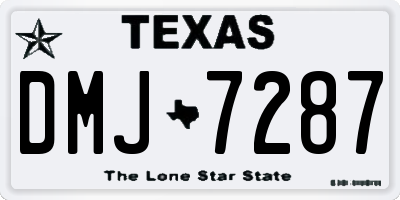 TX license plate DMJ7287