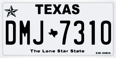 TX license plate DMJ7310