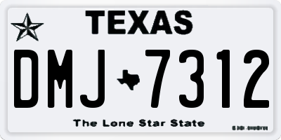 TX license plate DMJ7312