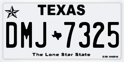TX license plate DMJ7325