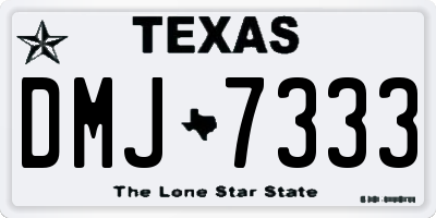 TX license plate DMJ7333